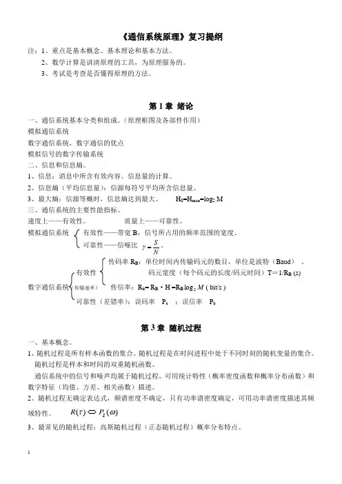 通信原理复习提纲10.12
