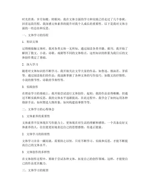 文体方面个人总结范文