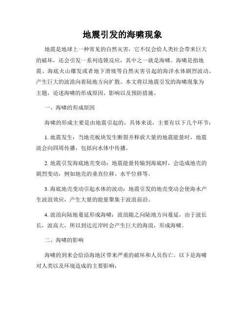 地震引发的海啸现象