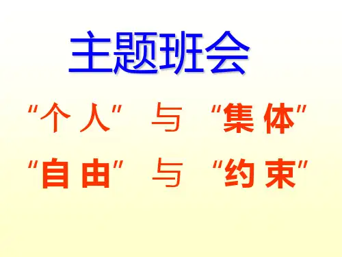 个人与集体自由与约束主题班会PPT课件