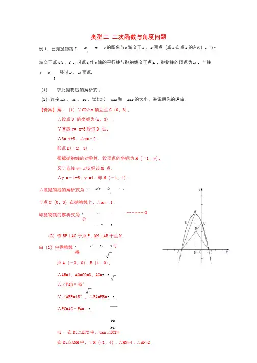 2020年中考数学二轮复习重难题型突破类型2共6份