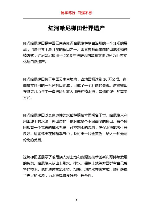 红河哈尼梯田世界遗产