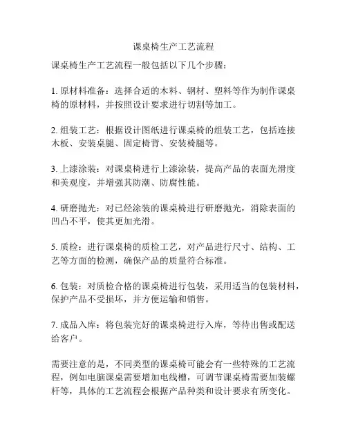 课桌椅生产工艺流程