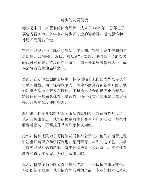特步的发展现状