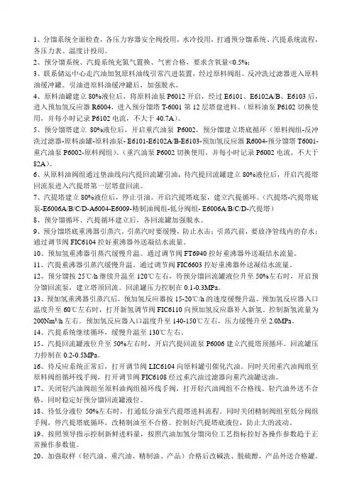分馏开工