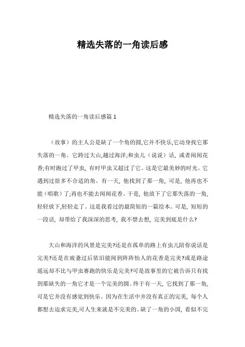 精选失落的一角读后感