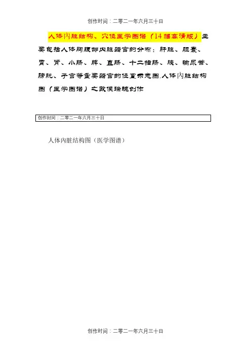 人体内脏结构、穴位医学图谱(14幅高清版)