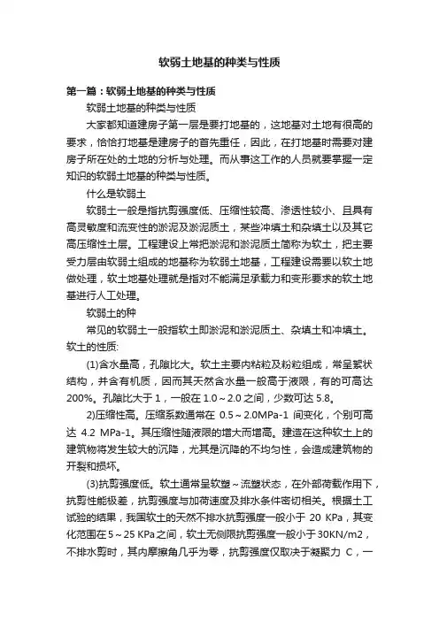 软弱土地基的种类与性质