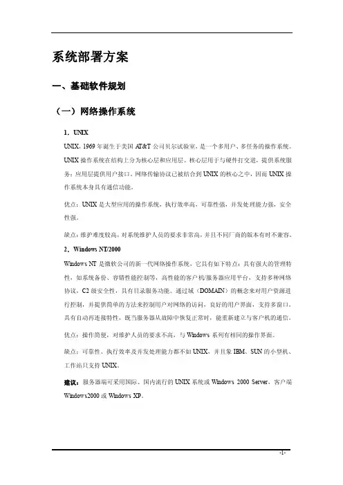 系统部署方案