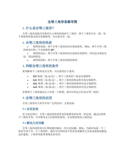 全等三角形思维导图