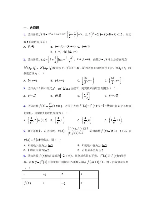 (常考题)北师大版高中数学选修1-1第四章《导数应用》测试(有答案解析)(2)