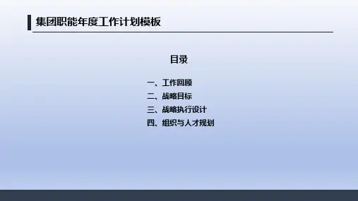 职能部门战略规划模板