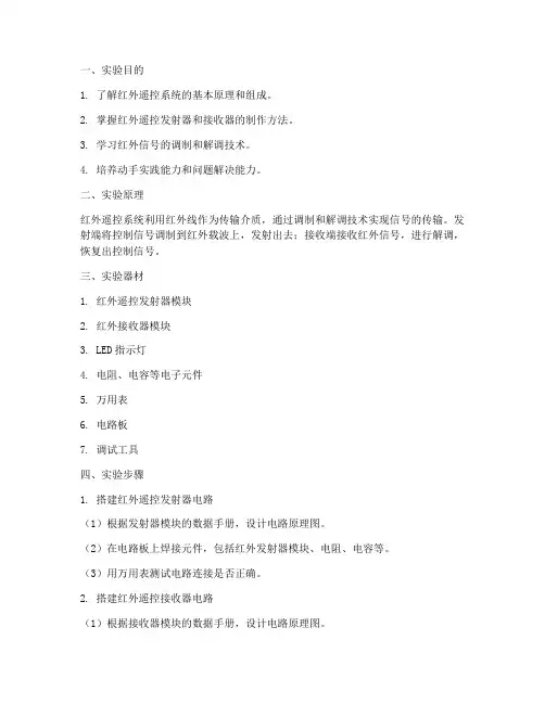 红外遥控系统实验报告