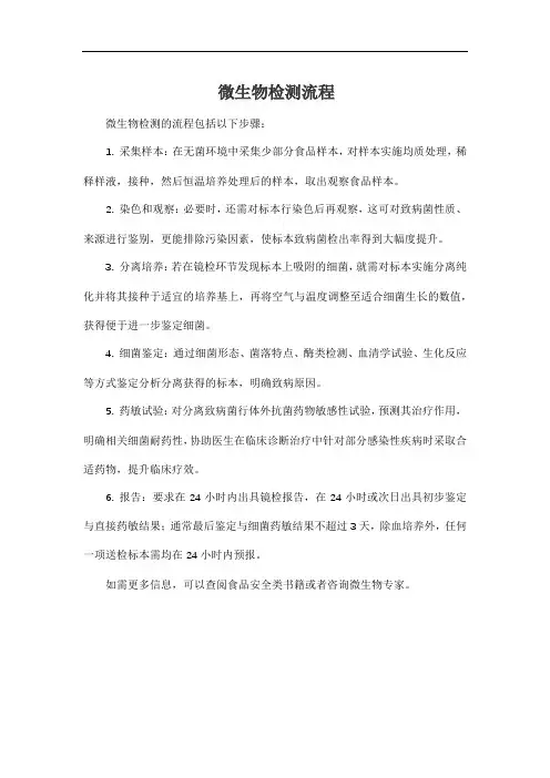 微生物检测流程