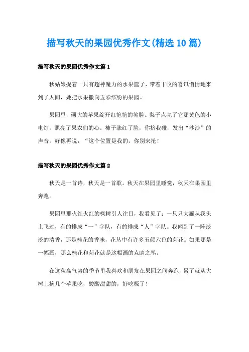 描写秋天的果园优秀作文(精选10篇)