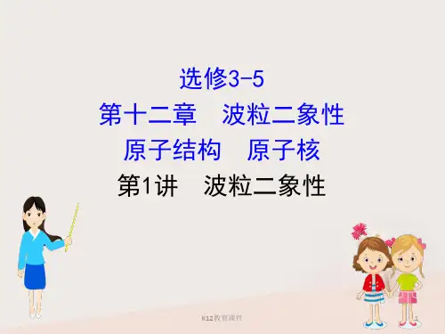 2019版高考物理一轮复习 第十二章 波粒二象性 原子结构 原子核 12.1 波粒二象性