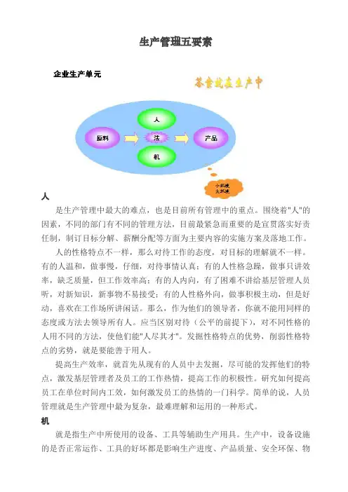 人机料法环五要素