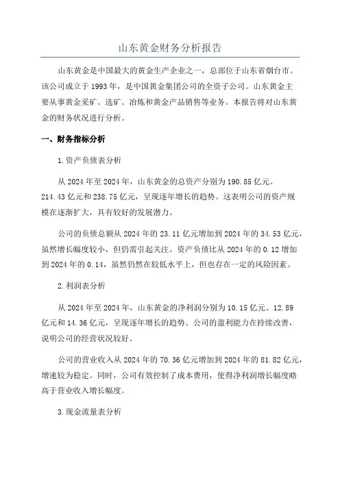 山东黄金财务分析报告