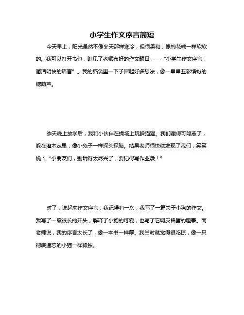 小学生作文序言简短