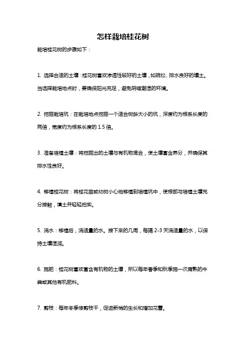 怎样栽培桂花树