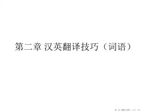 第二章-汉英翻译技巧