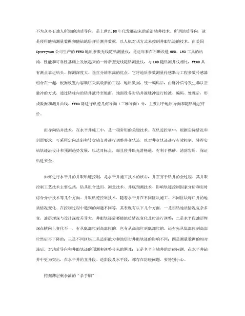 不为众多石油人所知的地质导向