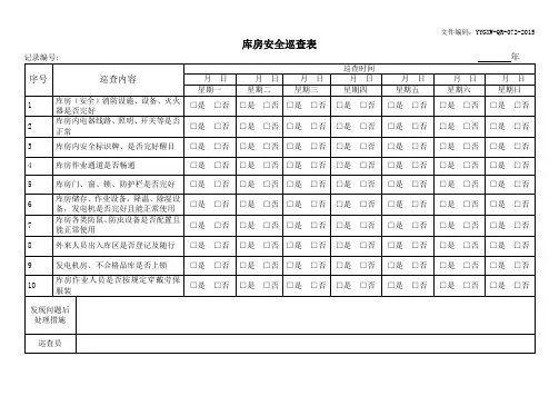 库房安全巡查表