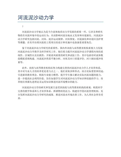 河流泥沙动力学