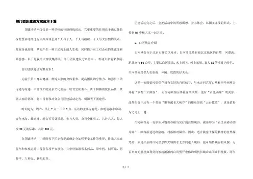 部门团队建设方案范本5篇