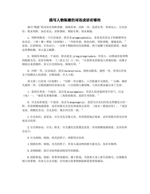 描写人物眼睛的词语成语有哪些