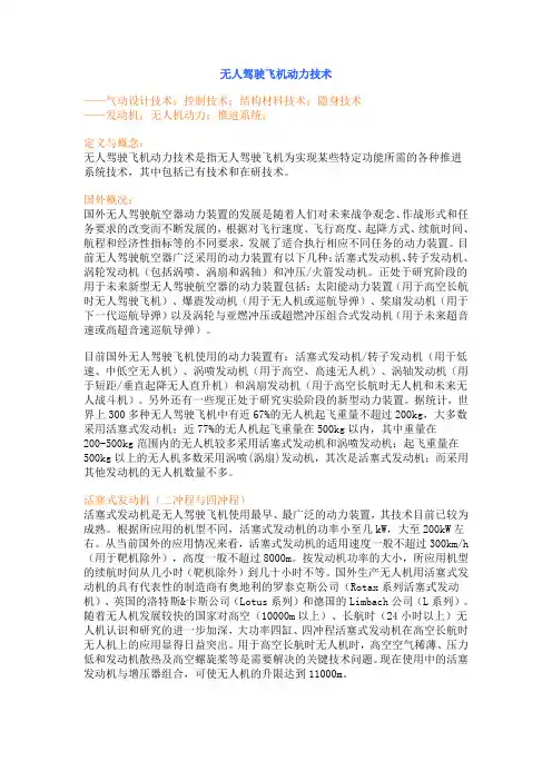 无人驾驶飞机动力技1