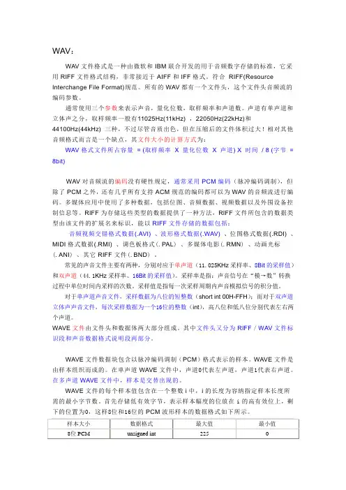 音频资料总结