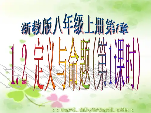 八年级上册数学 1.2 定义与命题(第1课时)