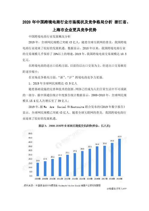 2020年中国跨境电商行业市场现状及竞争格局分析 浙江省、上海市企业更具竞争优势