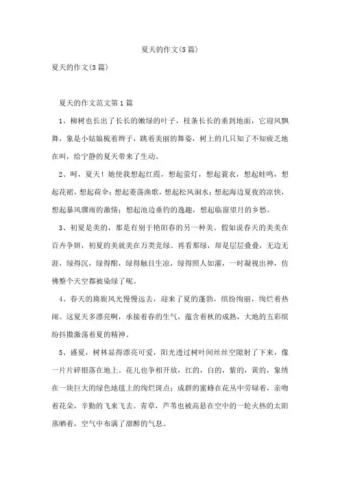 夏天的作文(5篇)