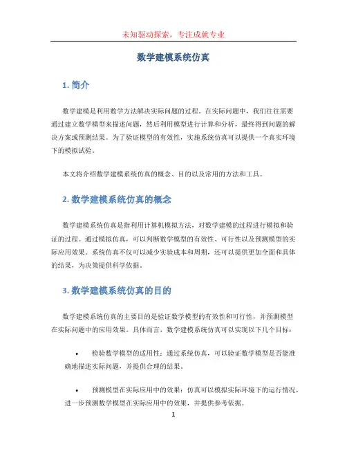 数学建模系统仿真