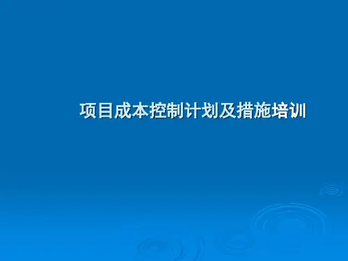 项目成本控制计划及措施PPT讲义