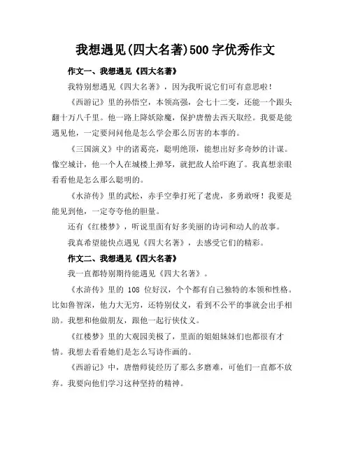我想遇见(四大名著)500字优秀作文