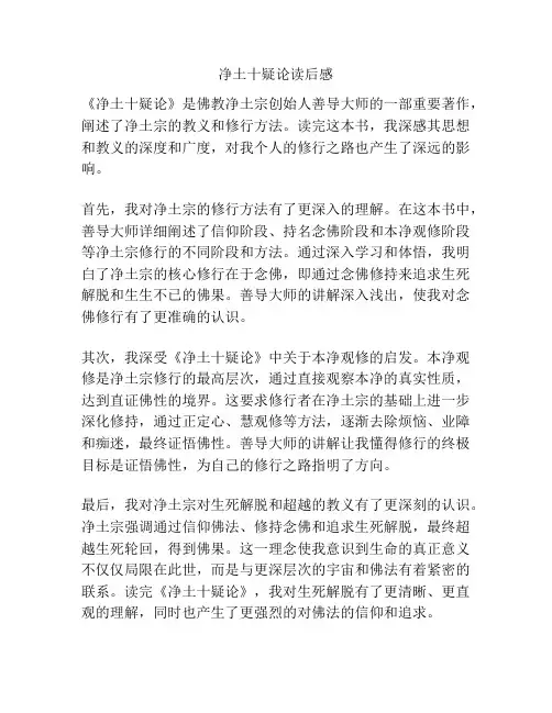 净土十疑论读后感