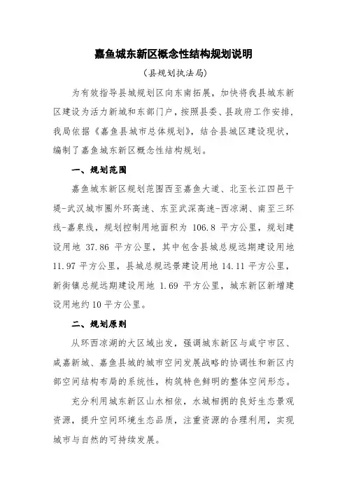 嘉鱼城东新区概念性结构规划