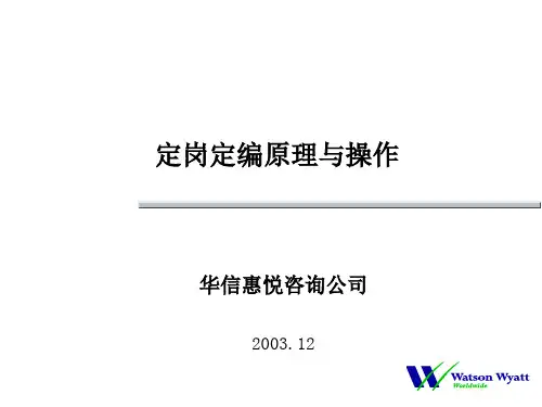 华信惠悦民生银行人力资源规划定岗定编原理与操作(95页)