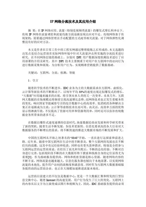 IP网络分流技术及其应用介绍
