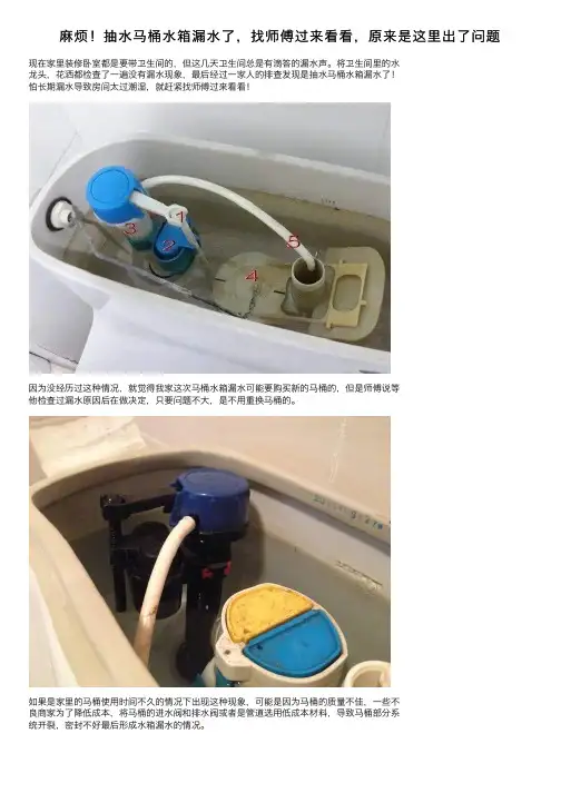 麻烦！抽水马桶水箱漏水了，找师傅过来看看，原来是这里出了问题