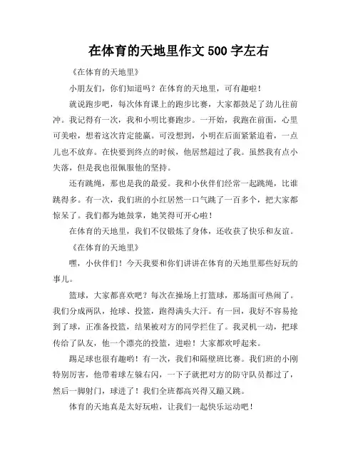 在体育的天地里作文500字左右