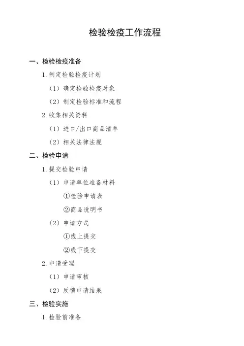 简述检验检疫工作流程