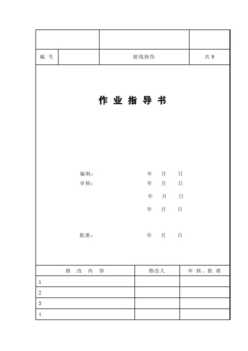 射线作业指导书