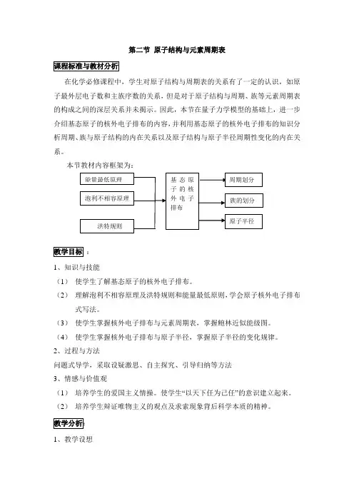 鲁科版高中化学选修3-1.2《原子结构与元素周期表》参考教案1