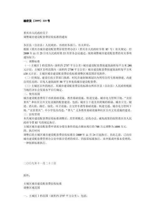 2009城市配套费