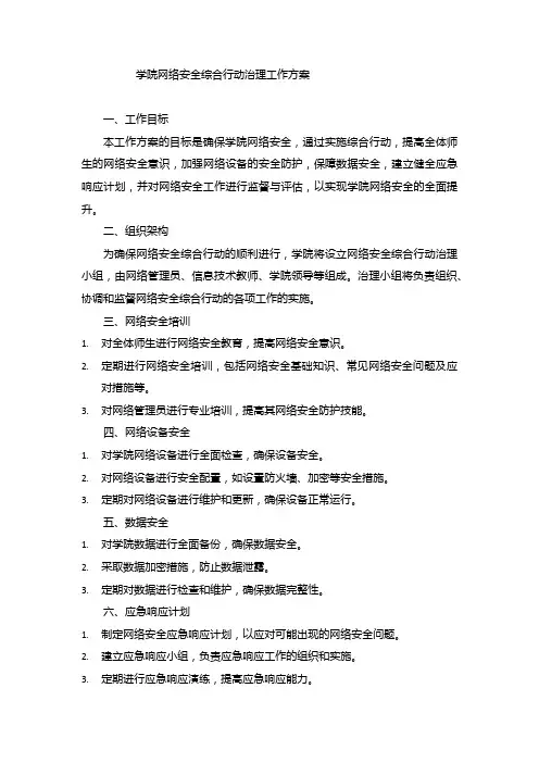 学院网络安全综合行动治理工作方案
