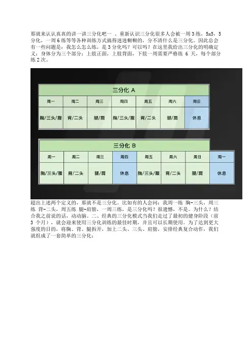 大佬们可以分享一下详细的三分化训练计划吗_